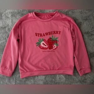 SHEIN Pink Strawberry Graphic Sweatshirt —like NEW